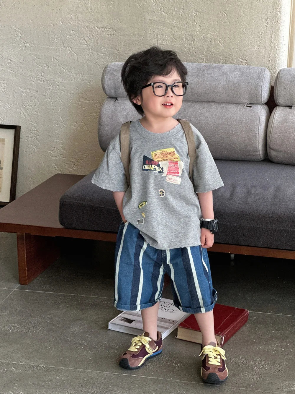 Summer Boys Clothes 2-7Y Kids Cool T Shirt And Denim Shorts Kids Clothing Set Children Outfit