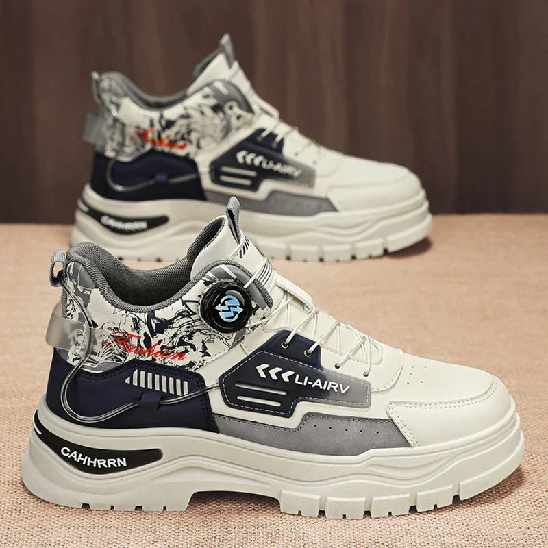 Men's Casual Outdoor Boots Fall Breathable Trendy Versatile Leisure Knob Board Shoes Anti-slip Riding Fashion Sneakers