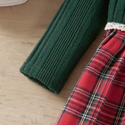 Kids Christmas Dress for Girls Clothes Autumn Winter 2024 New Child Cute Cartoon Print Long Sleeve Princess Dress Casual 2-8Y