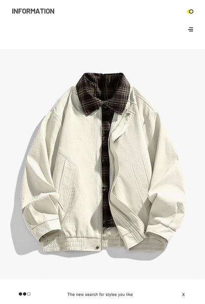 Winter Men's Jacket Trendy Durable Windproof motorcycle jacket Versatile Vintage Style Collar   Men's Coat