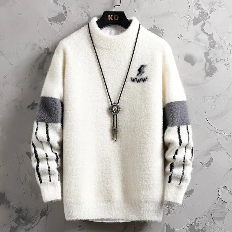 Winter New Style Men's Sweater Knitted Long Sleeve Men Sweaters Thicken Warm Wool Casual Male Clothing