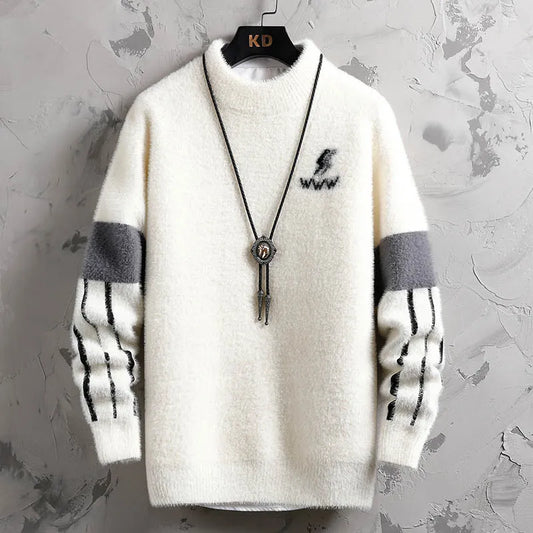 Winter New Style Men's Sweater Knitted Long Sleeve Men Sweaters Thicken Warm Wool Casual Male Clothing