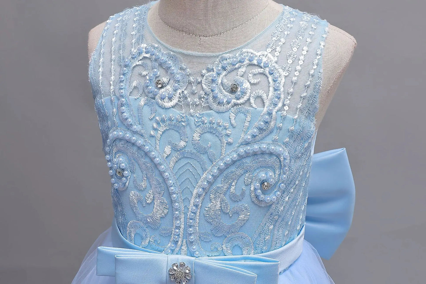 2025 New Hot Selling Girl Party Dress Gorgeous Big Bow Graduation Ball Dress 4 6.8 10 12 Elegant Birthday Dress Girl dresses