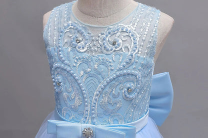 2025 New Hot Selling Girl Party Dress Gorgeous Big Bow Graduation Ball Dress 4 6.8 10 12 Elegant Birthday Dress Girl dresses