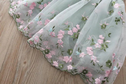 Girls Dress Summer Clothes Hanfu Fashion Children's Vintage Net Yarn Dress Kids Girls Dresses for School Wedding of 12 Years Old