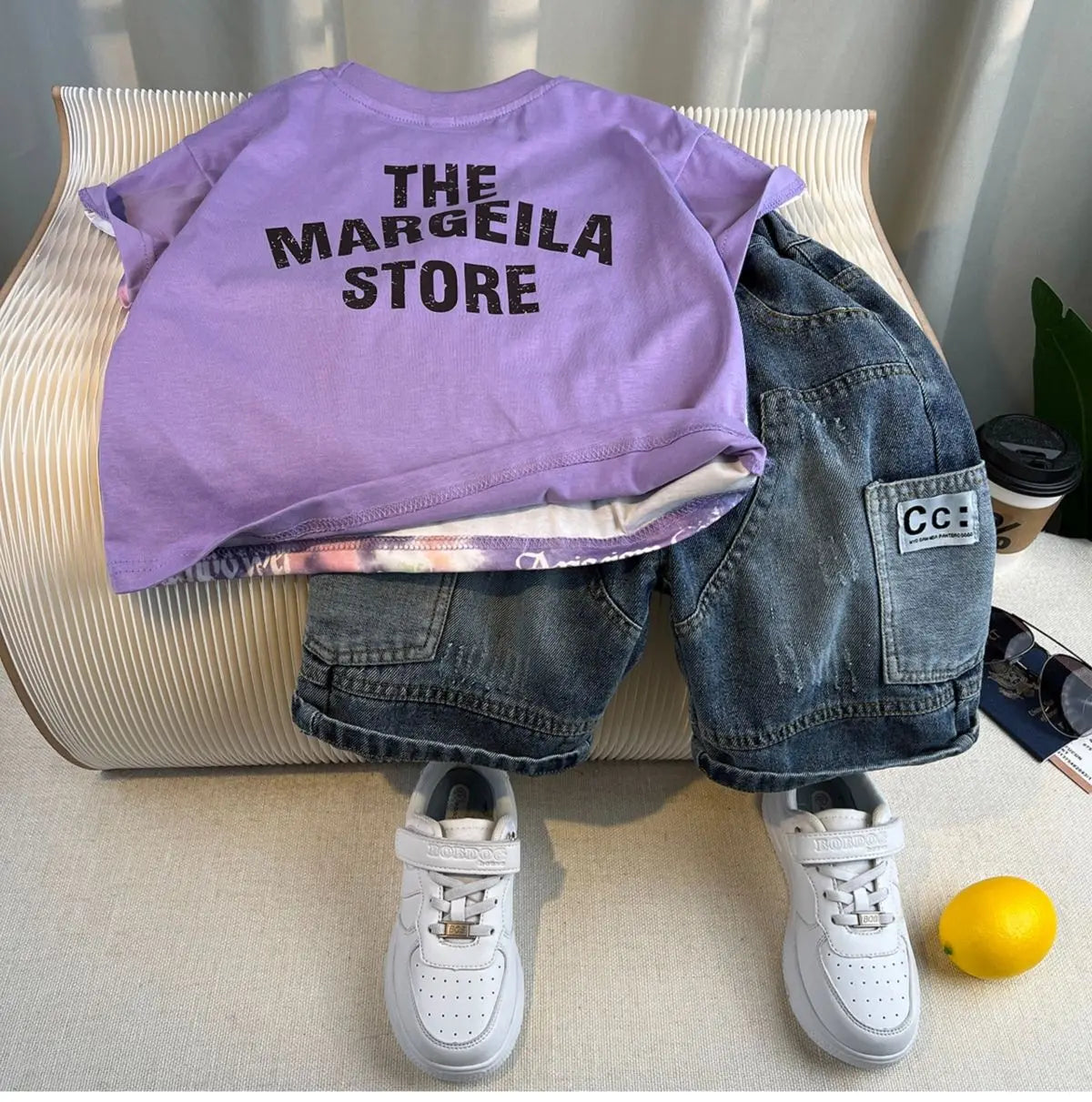 Boys Summer 2025 Boutique Design Outfits Baby Boys Short Sleeve Striped T-Shirt Jeans Shorts 2pcs Korean Clothes for Children