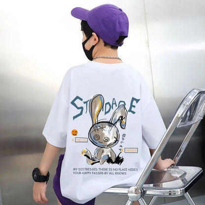 Summer Kids Clothes Short Sleeve T Shirts Boys Clothes Streetwear fashion Print Cartoon T Shirt 100%Cotton Tops Tees Children