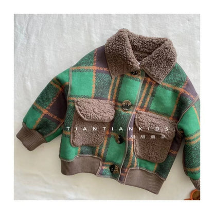 Autumn Winter Kids Boy's Clothes Baby Outfits Lamb Wool Cardigan Jacket Outerwear For Boys Baby Clothing Jackets Coats