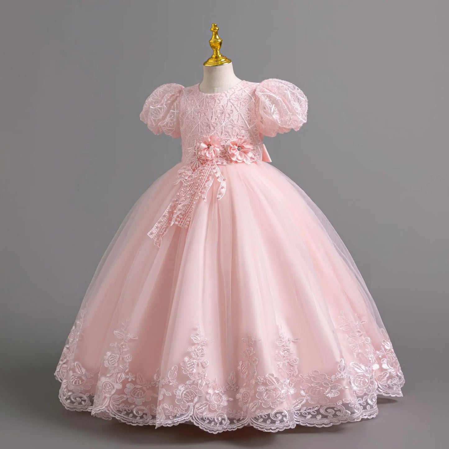 Party Dresses For Girls Flower Dress White Bridesmaid Wedding Pageant First Communion Clothes Birthday Party Piano Perform Gown