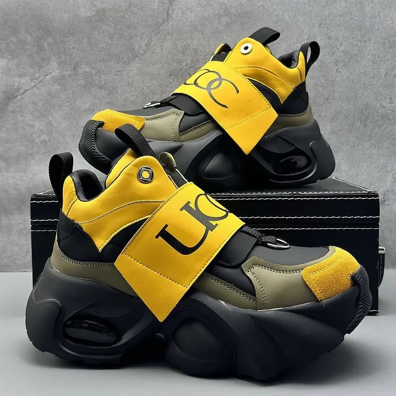 Men's Thick Soled Sports Shoes Fashionable and Versatile Trendy Street Style Men's Casual Shoes