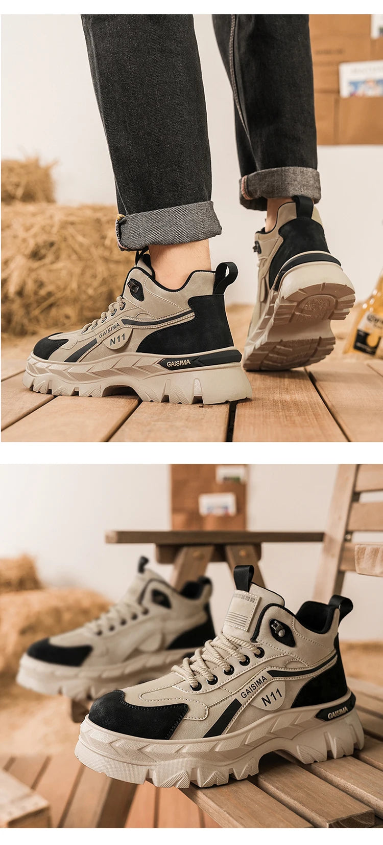 Men's Work Shoes 2025 New Breathable Slip-On Anti-Slip Wear-Resistant Casual Sports Shoes Thick Bottom Labor Protection