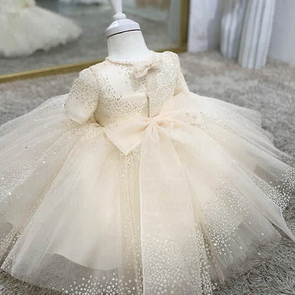 Party Dresses For Girl Flower Princess First Birthday Baby Girls Dress Baptism White Wedding Kids Dresses For Girl Toddler Gowns