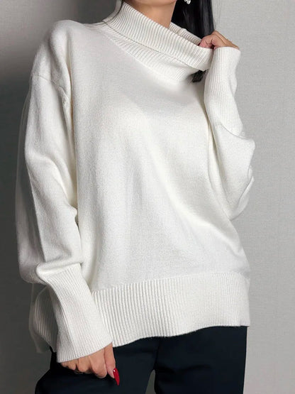 Winter Clothes Brown Sweaters Women Oversize Turtleneck Warm Pullovers Thick Sweaters For Women Oversized Sweater White Jumpers
