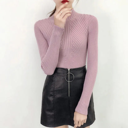 Autumn Winter Turtleneck Sweater Women Basic Slim Pullover Women Sweaters And Pullovers Knit Jumper Ladies Tops 2025