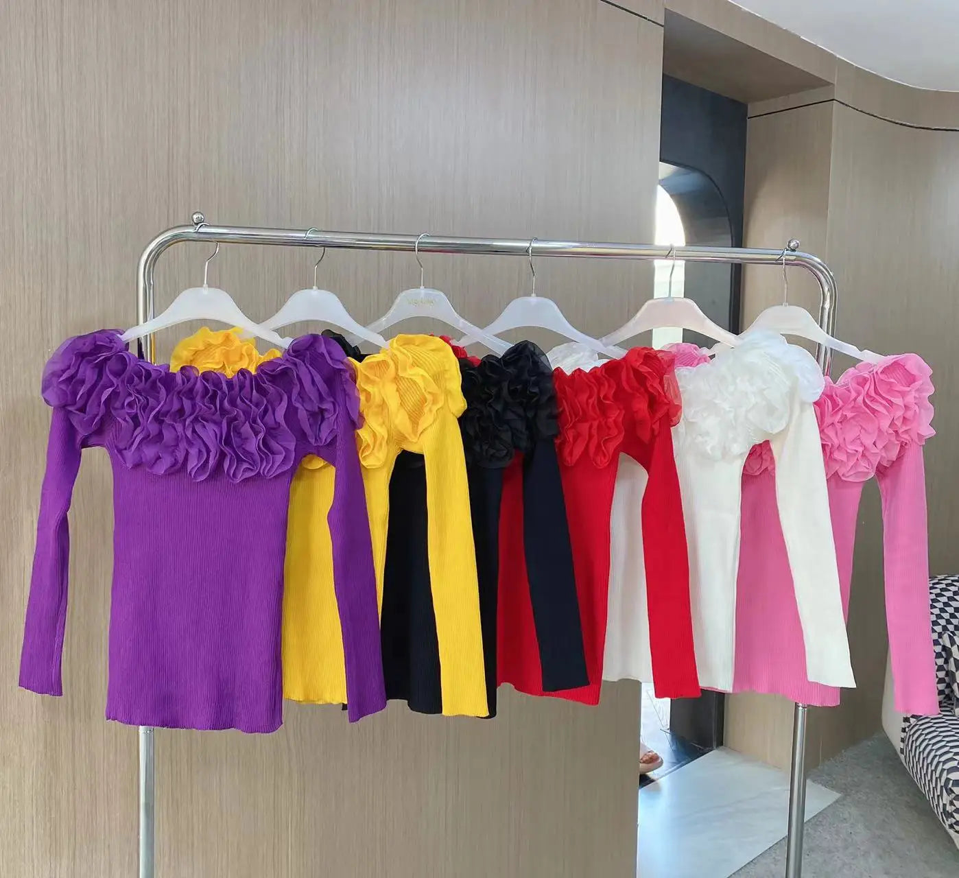 Autumn Women Knitting Full Sleeve Patchwork Sweaters Pullovers Girls Slim Floral Knitted Knitwear Tops GTA014