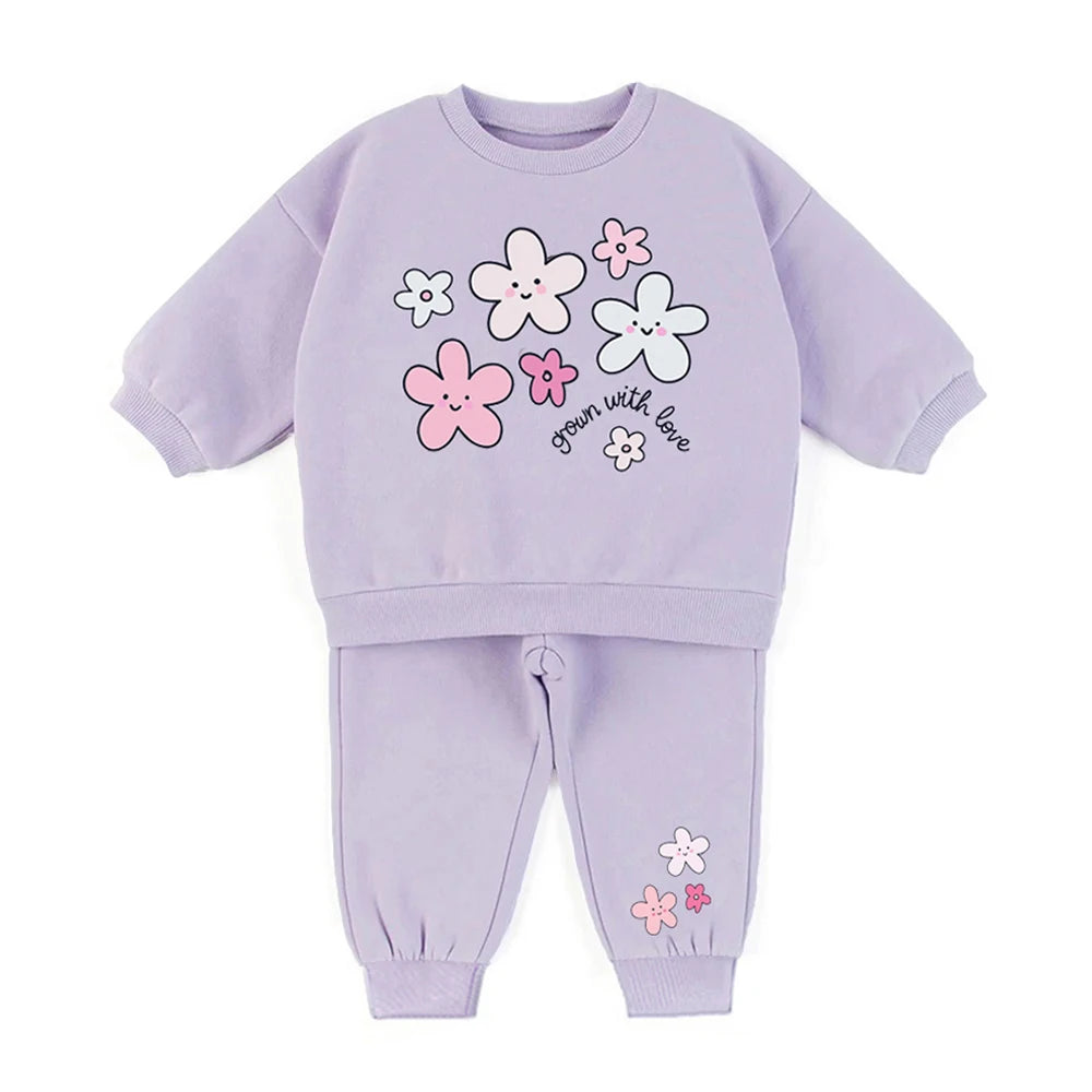 Winter Toddler Baby Boy Girl Clothing Sets 0-5Y Thick Kids Sweatshirt Clothes Baby Girl Fleece Pullover Tops+ Pant Suits Autumn