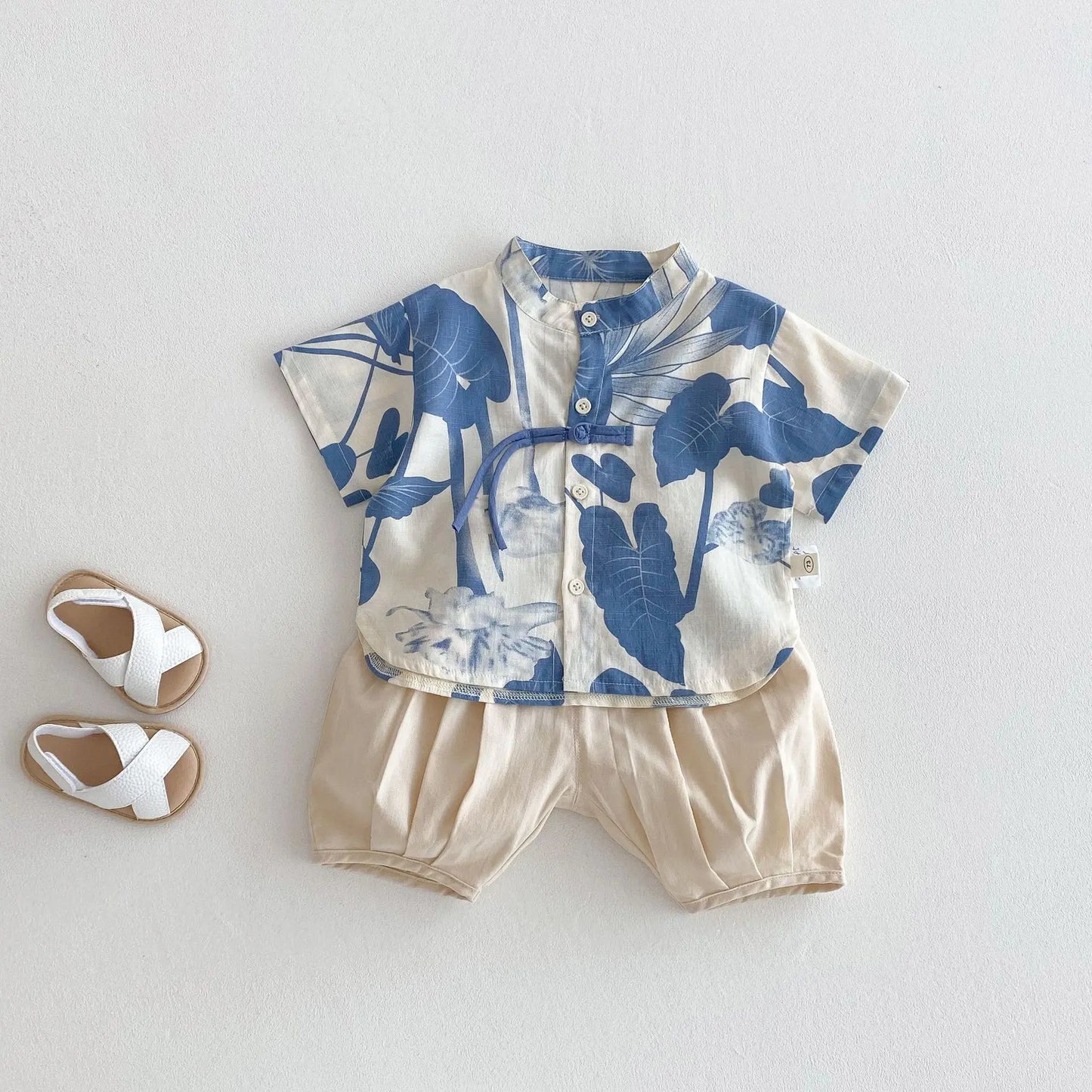 Boys' Fashion Summer Dress 2025 New Summer Children's Western Style Korean Edition Painting Shirt Baby Solid Color Casual Pants