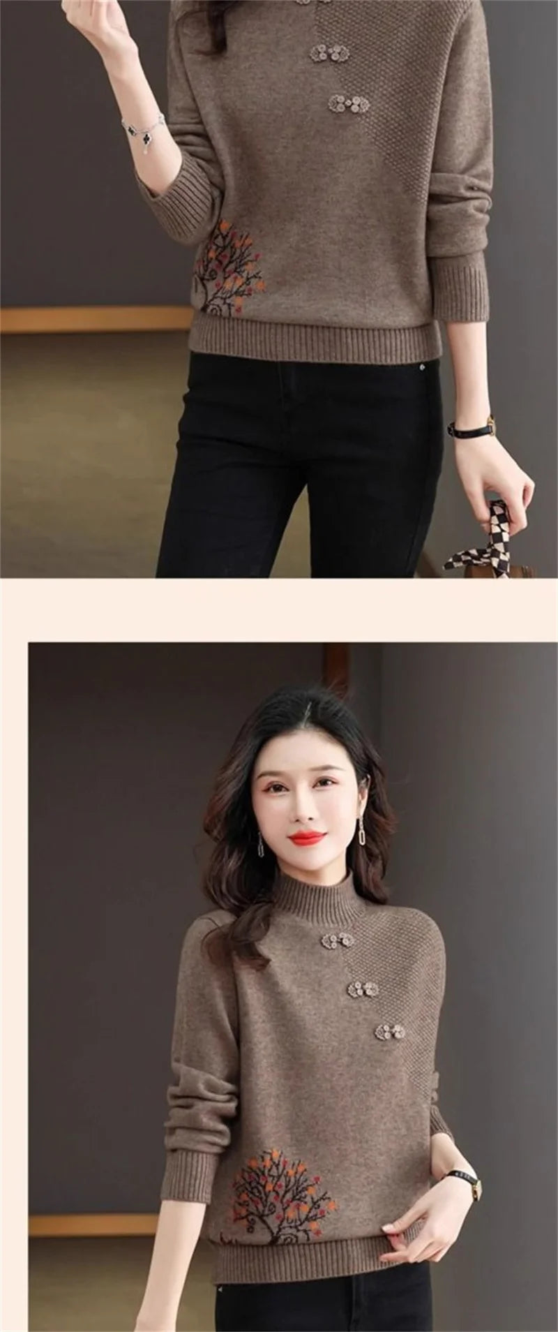 Autumn Winter Women Sweater Korean Fashion Warm Bottoming Shirts Half High Collar Basic Knitwear Solid Long Sleeve Pullovers