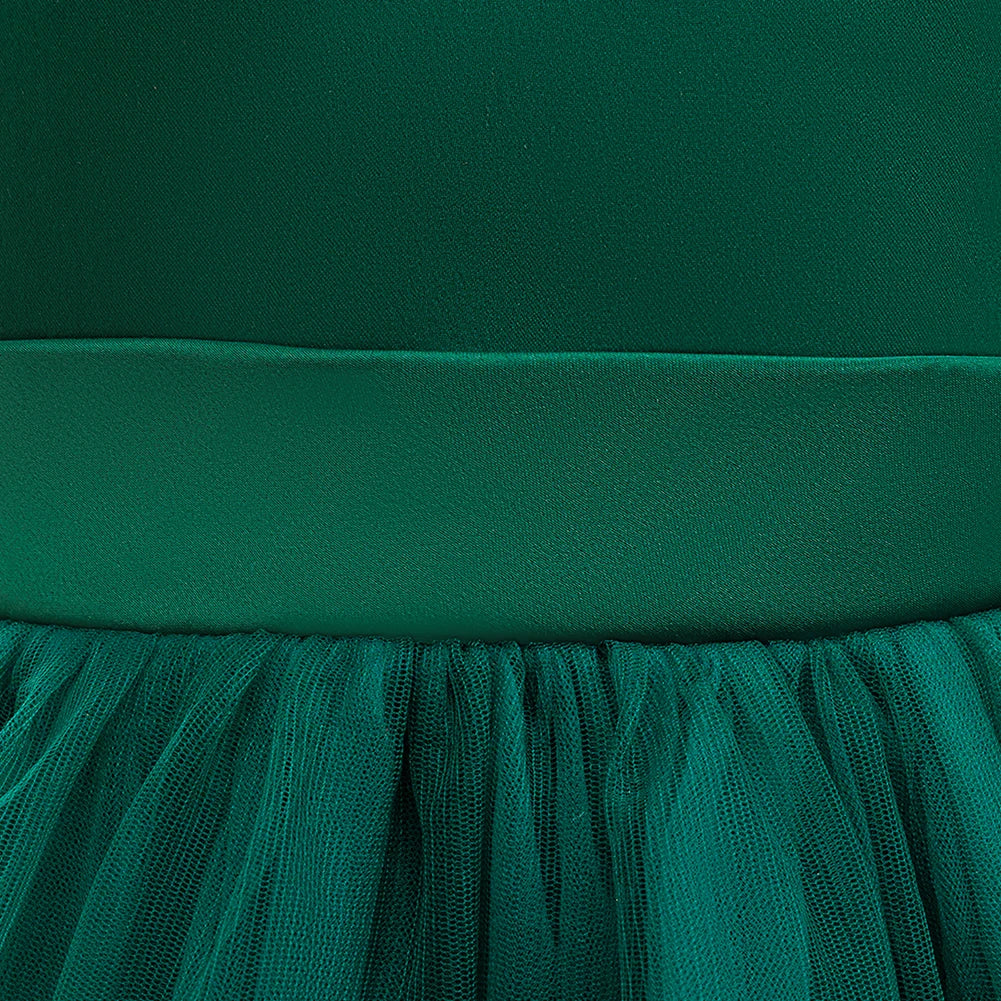 Girl Party Dress Wedding Prom  Children Christmas Princess Dress Green Ball Gown Children Birthday Party Dress 1 2 3 4 5 6 years