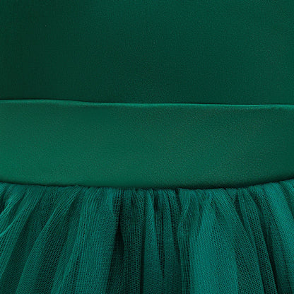 Girl Party Dress Wedding Prom  Children Christmas Princess Dress Green Ball Gown Children Birthday Party Dress 1 2 3 4 5 6 years