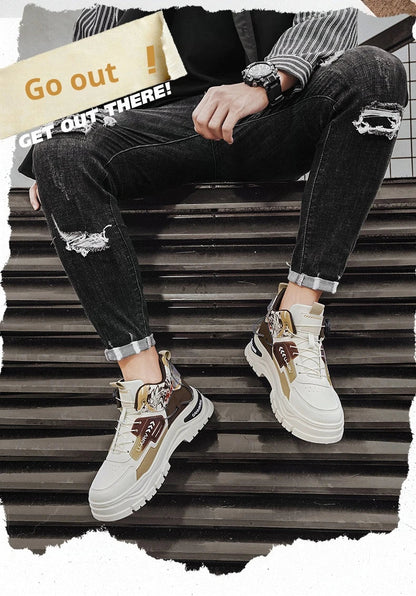 Men's Casual Outdoor Boots Fall Breathable Trendy Versatile Leisure Knob Board Shoes Anti-slip Riding Fashion Sneakers