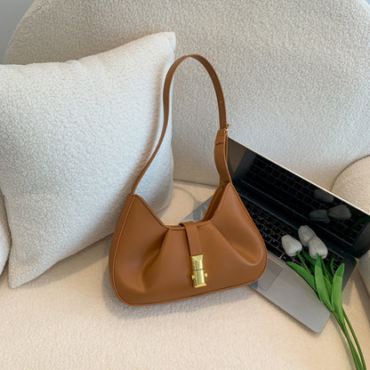 Simple Solid Color Shoulder Small Square Bag Fashion Baguette