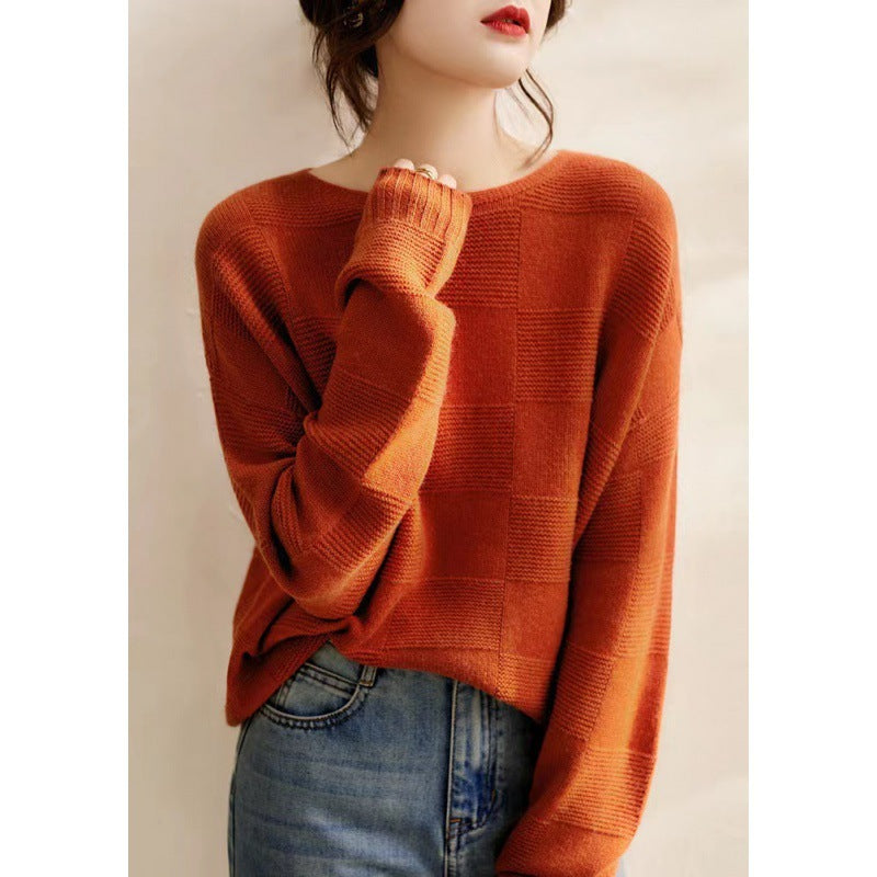 Seamless Wool Cashmere Soft Glutinous Warm Loose Pullover Knitting