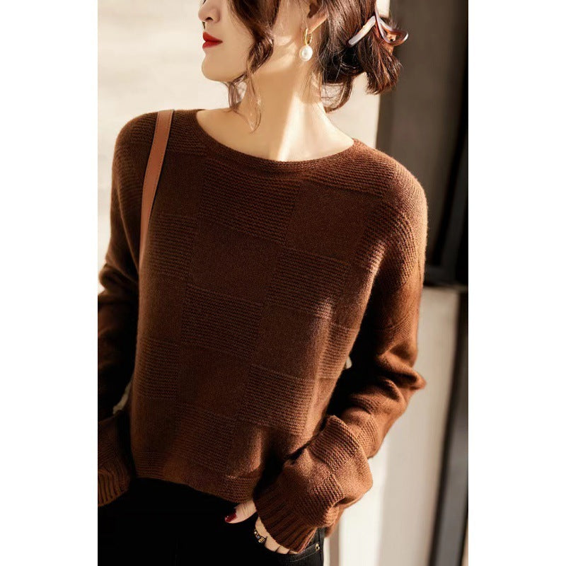 Seamless Wool Cashmere Soft Glutinous Warm Loose Pullover Knitting