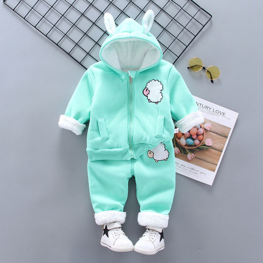 Autumn And Winter Children's Cotton Coat Cartoon Suit