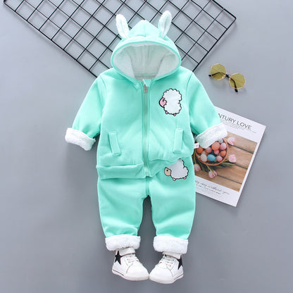 Autumn And Winter Children's Cotton Coat Cartoon Suit