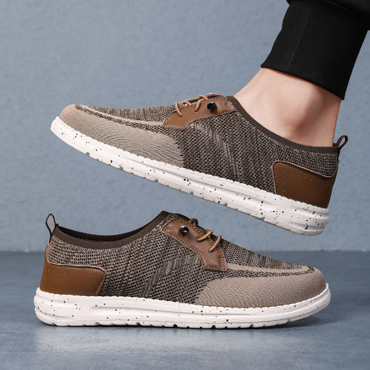 Men's Laceless Canvas Shoes Lightweight Breathable Plus Size Social Casual Men's Shoes