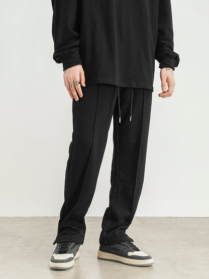American Hip-hop Style Zipper Slit Straight Loose Drawstring Pant