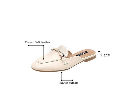 Closed Toe Women's Outer Wear Fashion Slippers Half Slippers