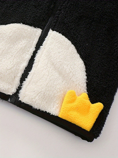 [Soft Warm Winter Coat] Boys' & Girls' Fleece Jacket - Soft Warm Winter Coat with Hood, Zipper Closure, Plush Bear Face & Paw Print Design, Soft Light -Friendly Fabric for Boys & Girls, Winter Clothes For Boys, Winter Clothes