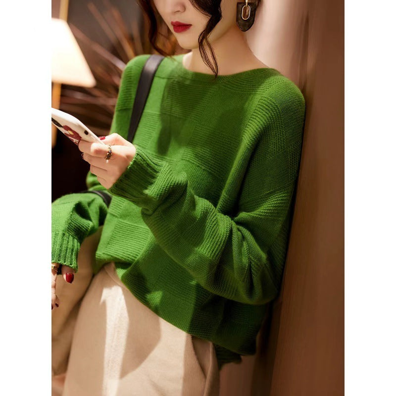 Seamless Wool Cashmere Soft Glutinous Warm Loose Pullover Knitting