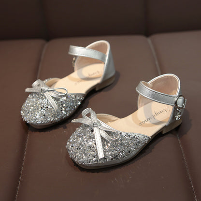 Children's Soft Sole Baby Shoes For Little Girls Single Shoes Crystal Leather Shoes