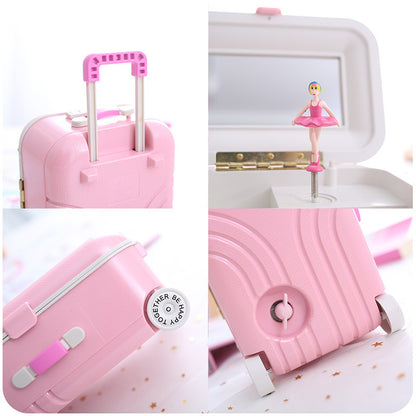 New Korean Style Trolley Luggage Princess Rotating Music Box