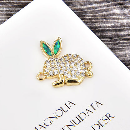 Copper New Handmade DIY Clothing Sccessories Ornament Accessories Rabbit Connector Natural Opal Zircon Bracelet For Women