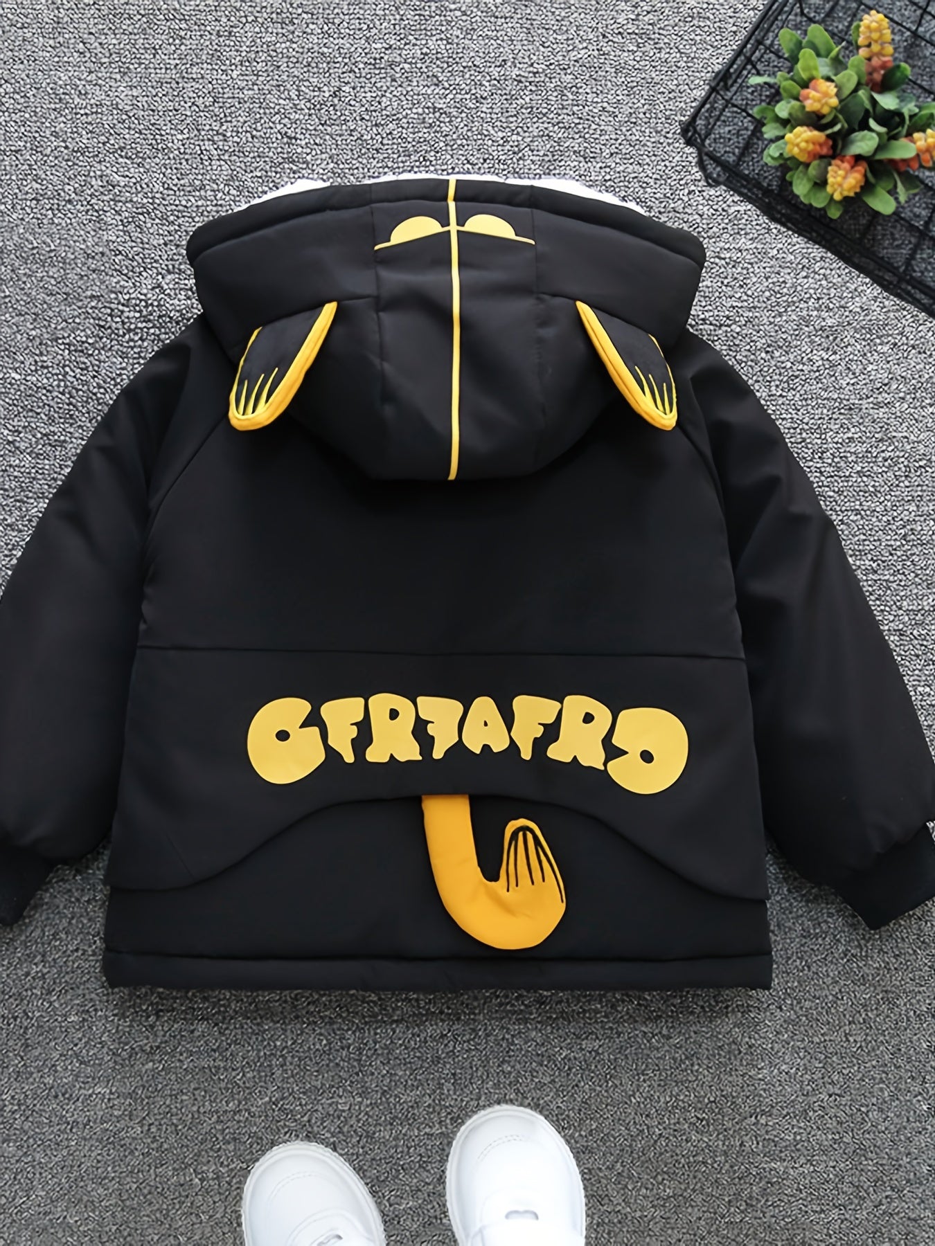 Boys Winter Thick Coat Cute Little Tiger Design Hooded Jacket Boys Windproof Thick Warm Coat Jacket