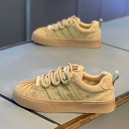 Autumn New Children's Genuine Leather Suede Low Top Board Shoes for Boys and Girls Retro Casual Shoes